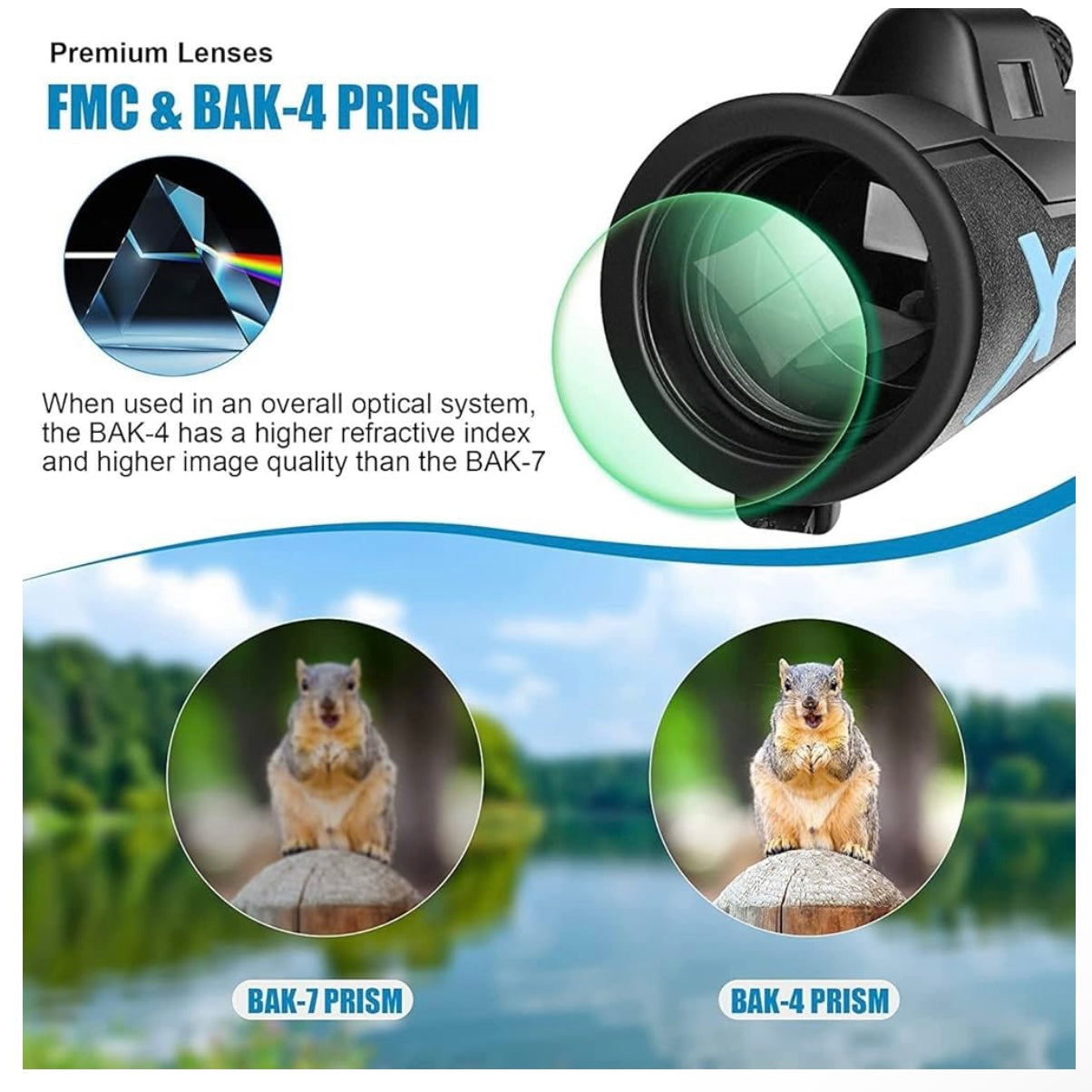 12x50 High-Power Monocular Telescope with Smartphone Tripod - Compact NO.XNX1607