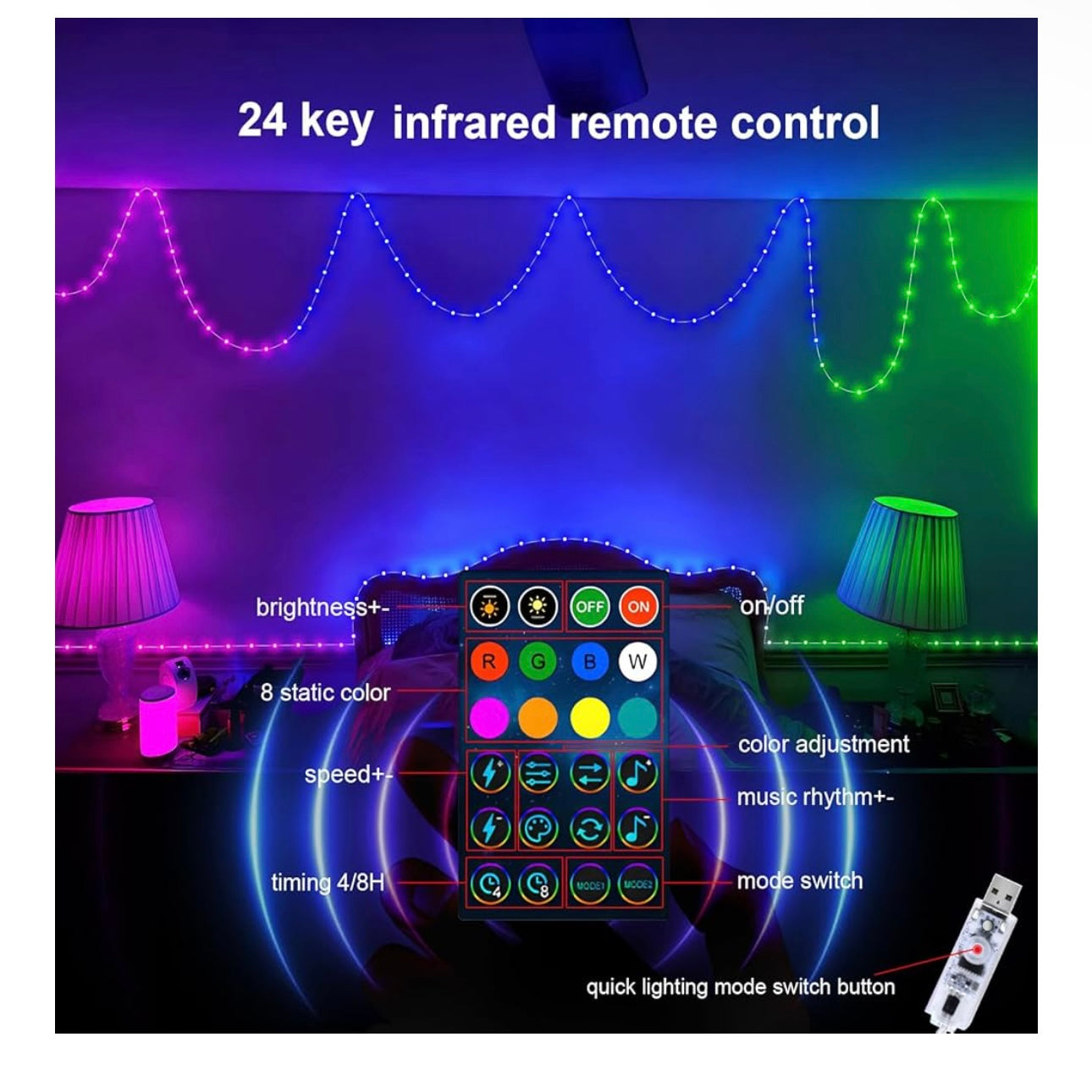 33 Ft Smart Fairy String Lights