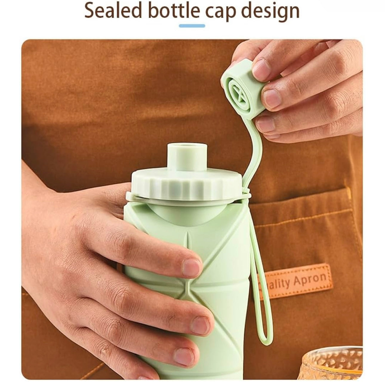 Silicone Foldable Portable Water Bottles 600ml