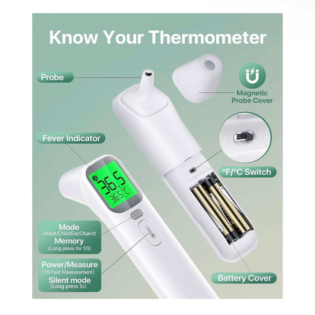 Forehead and Ear Thermometer
