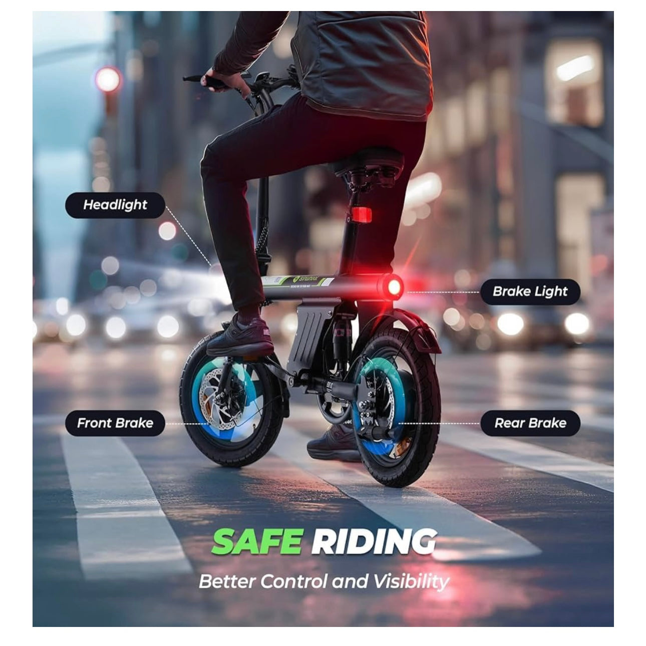 isinwheel U1 Commuter Adults Electric Bike (500W Motor/40KM/32KM/h Top Speed - UL 2849 & CFR1512 - Dual Disc Brakes - 7.8Ah Battery - Center Suspension )