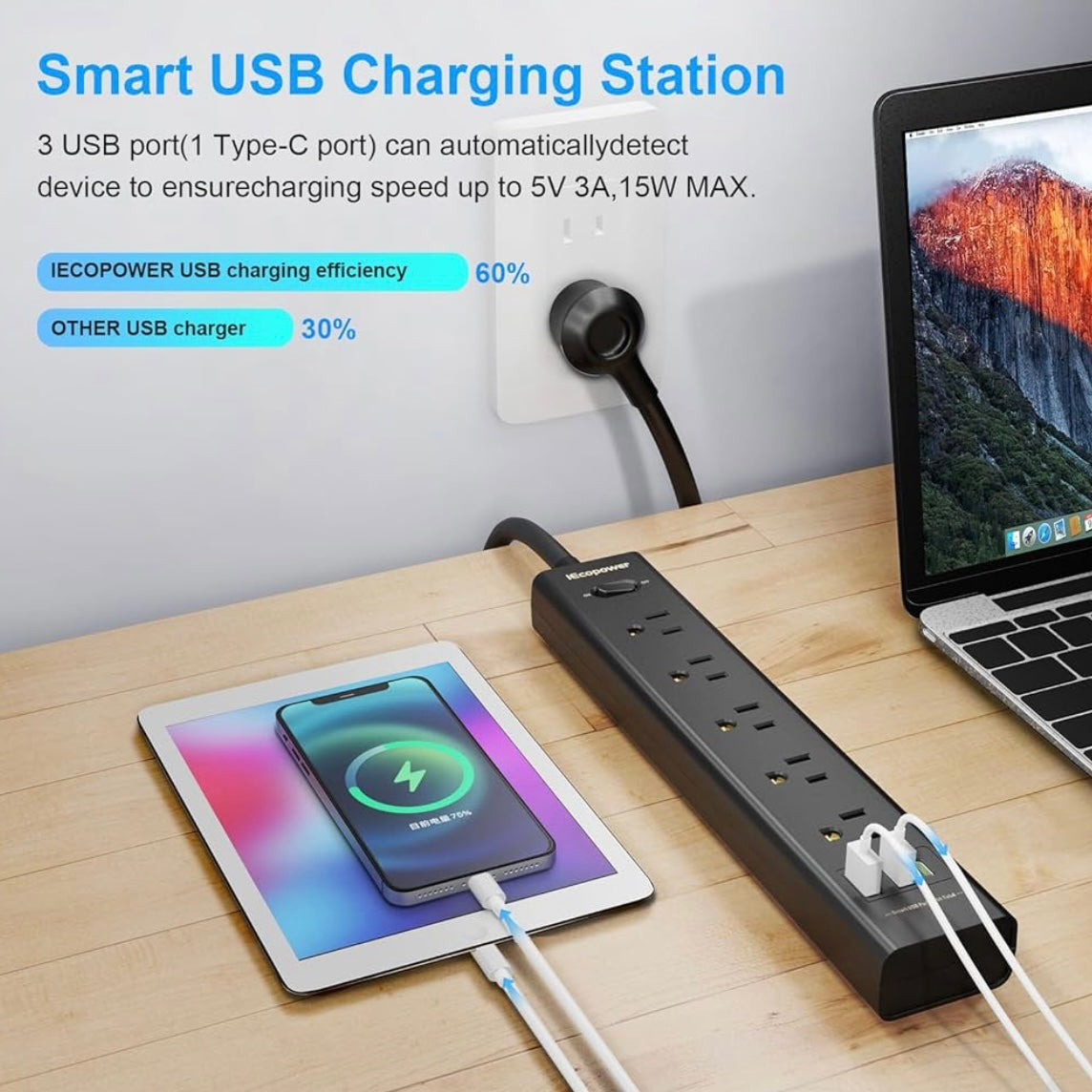 5FT Extension Cord Power Bar