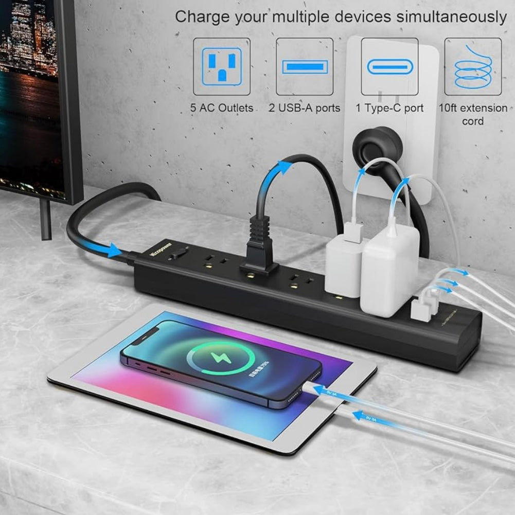 5FT Extension Cord Power Bar
