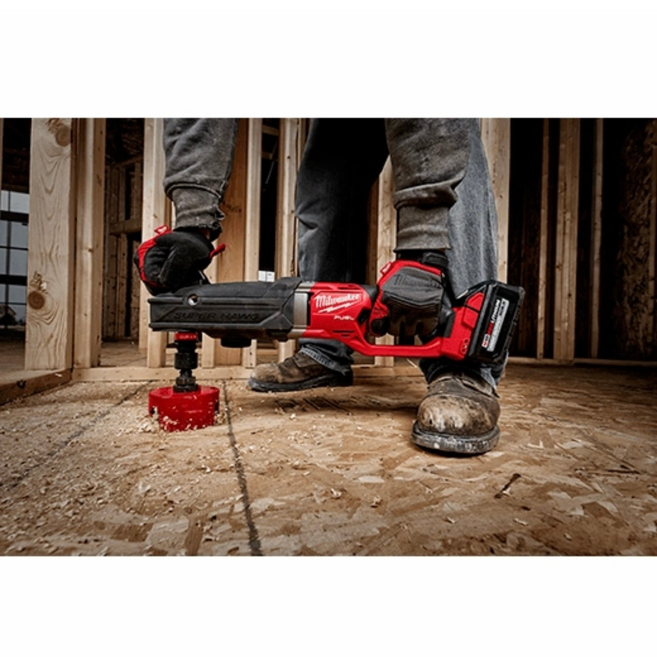 Used Milwaukee 2811-20 M18 FUEL SUPER HAWG Right Angle Drill w/ QUIK-LOK Tool Only