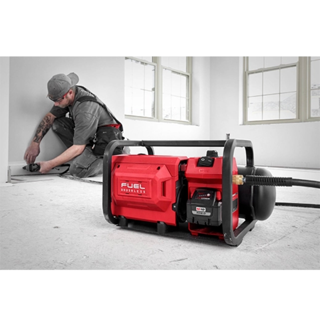Used Milwaukee 2840-20 M18 FUEL 2 Gallon Compact Quiet Compressor Tool Only