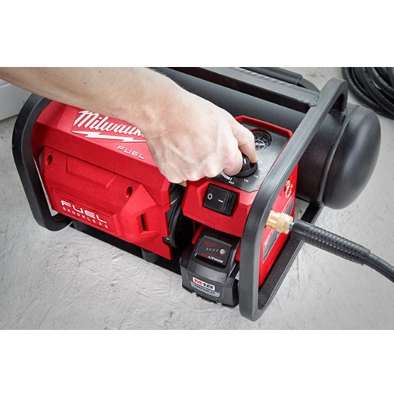 Used Milwaukee 2840-20 M18 FUEL 2 Gallon Compact Quiet Compressor Tool Only