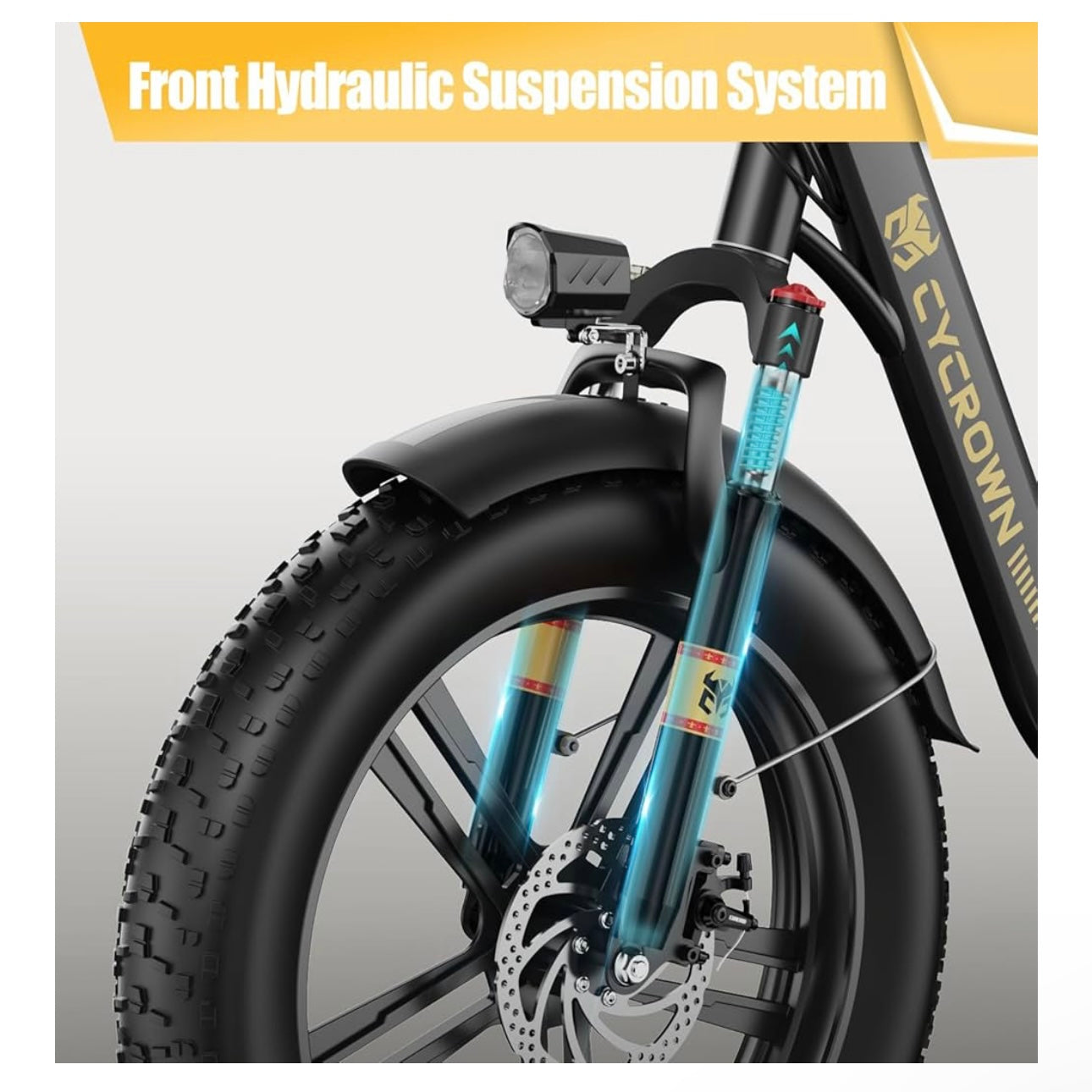 CYCROWN CycFree-MAX Electric Bike for Adults 120KM, 20"*4.0 Fat Tire Ebike Peak 1500W 32KMH, 48V/20Ah Removable Battery, Folding Electric Bicycle with 7-Speed-SIS, Full Suspension for Commuting