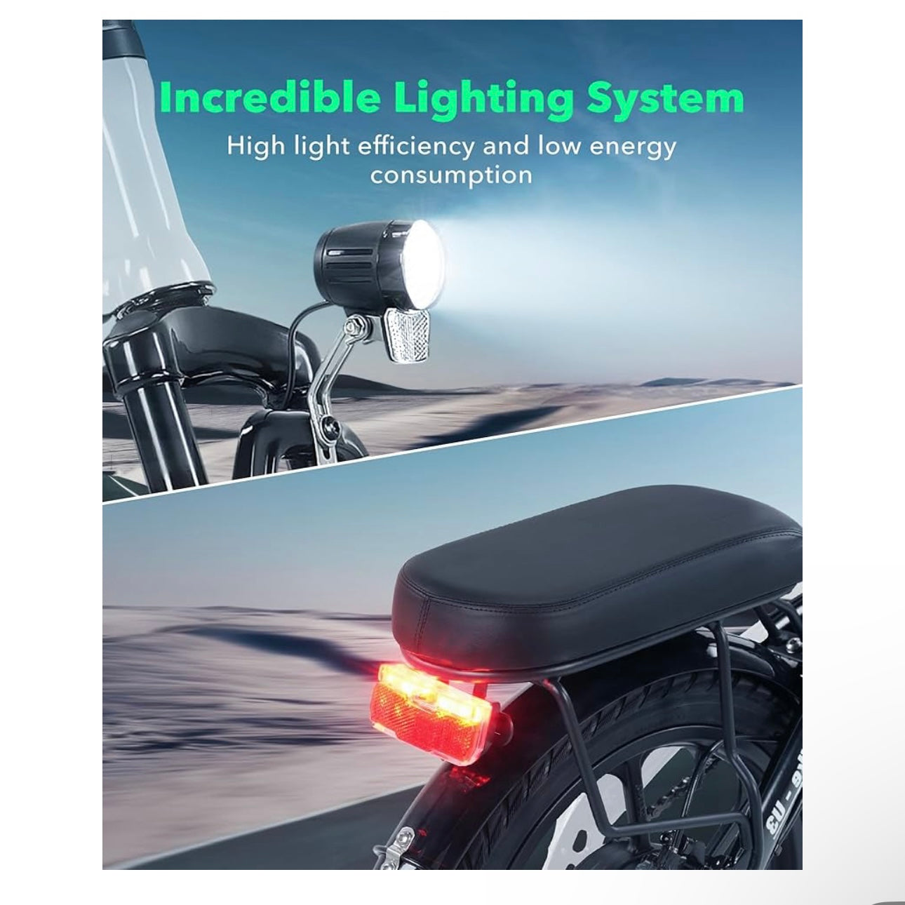 isinwheel U3 Electric Bike for Adults, Peak 750W Folding Ebike Upto 72Km & 30Km/h, 3A Fast Charger for 36V 7.8Ah Battery, Commuting Bike with Rear Seat & Front Suspension