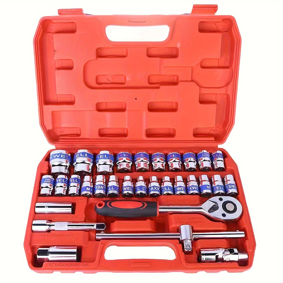 Hand Tools 32pcs Mechanics Tool Set 1/2 Drive Deep and Standard Sockets Ratchet Wrench Set Practical NO.HJD424