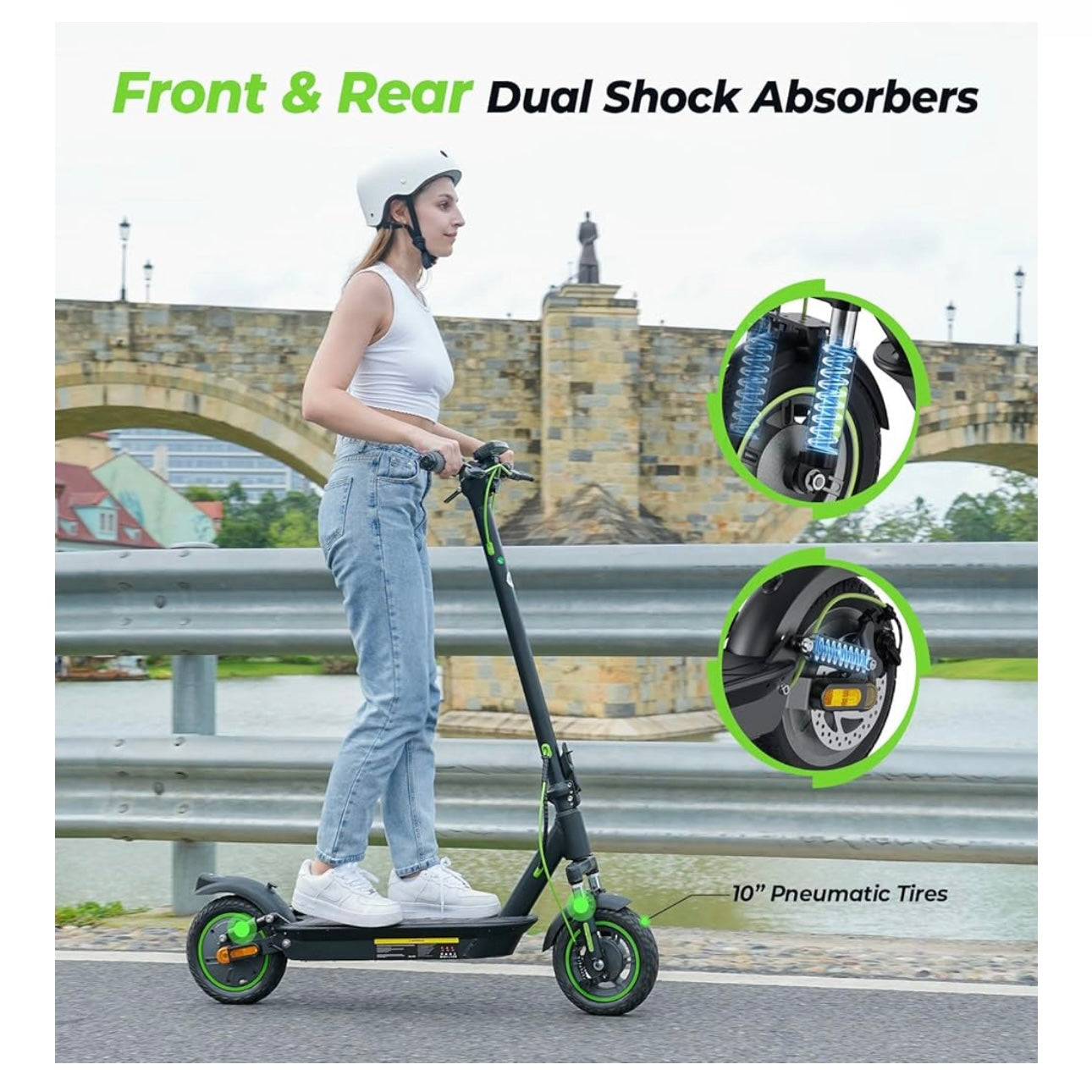 isinwheel Electric Scooter for Adults, 1000W Motor for 45 KM/H Top Speed, E-Scooter up to 40-51KM PAS Range