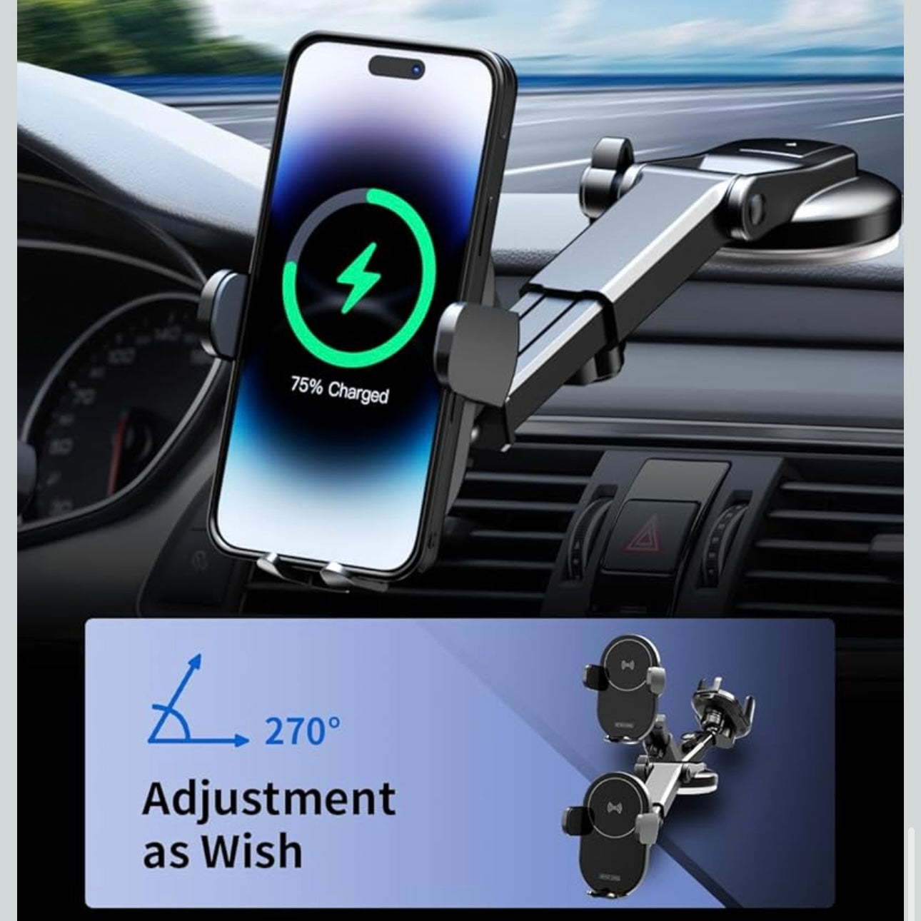 Car Phone Holder with Wireless Charger