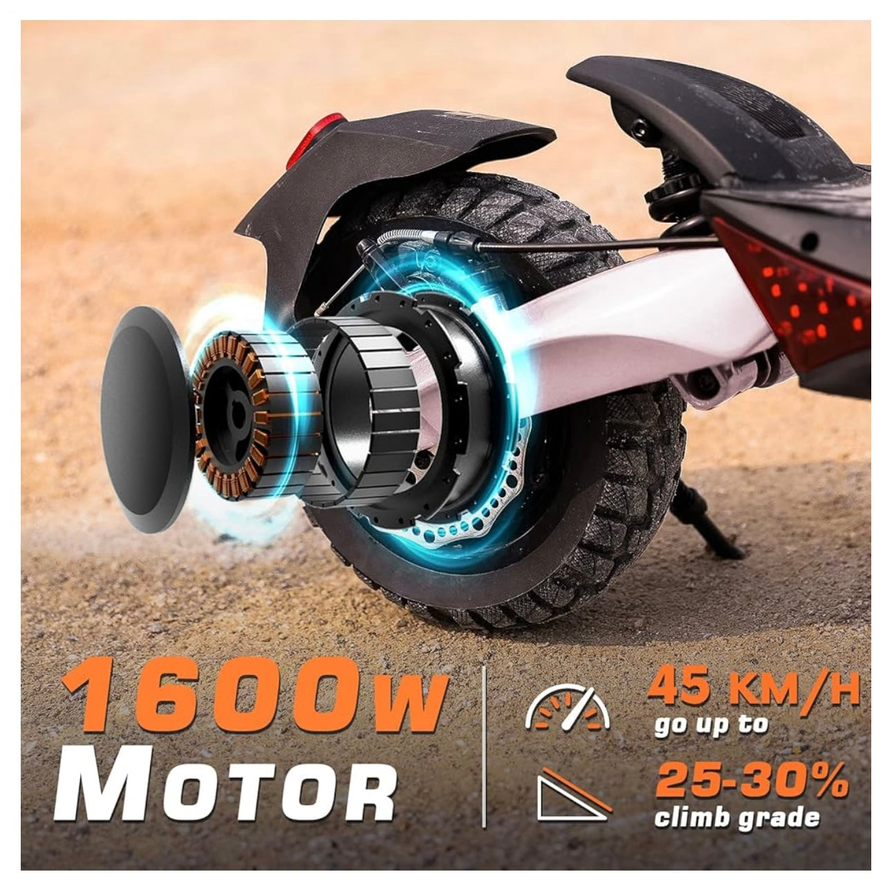 CIRCOOTER 1600W/20Ah Electric Scooter Adult Dual Motor 45 KM/H Top Speed, 60 KM Long Range, Dual Suspensions & 11'' Off-Road Tires, 360°Lighting Foldable Commute E Scooter for Adults, Max Load 330LBS
