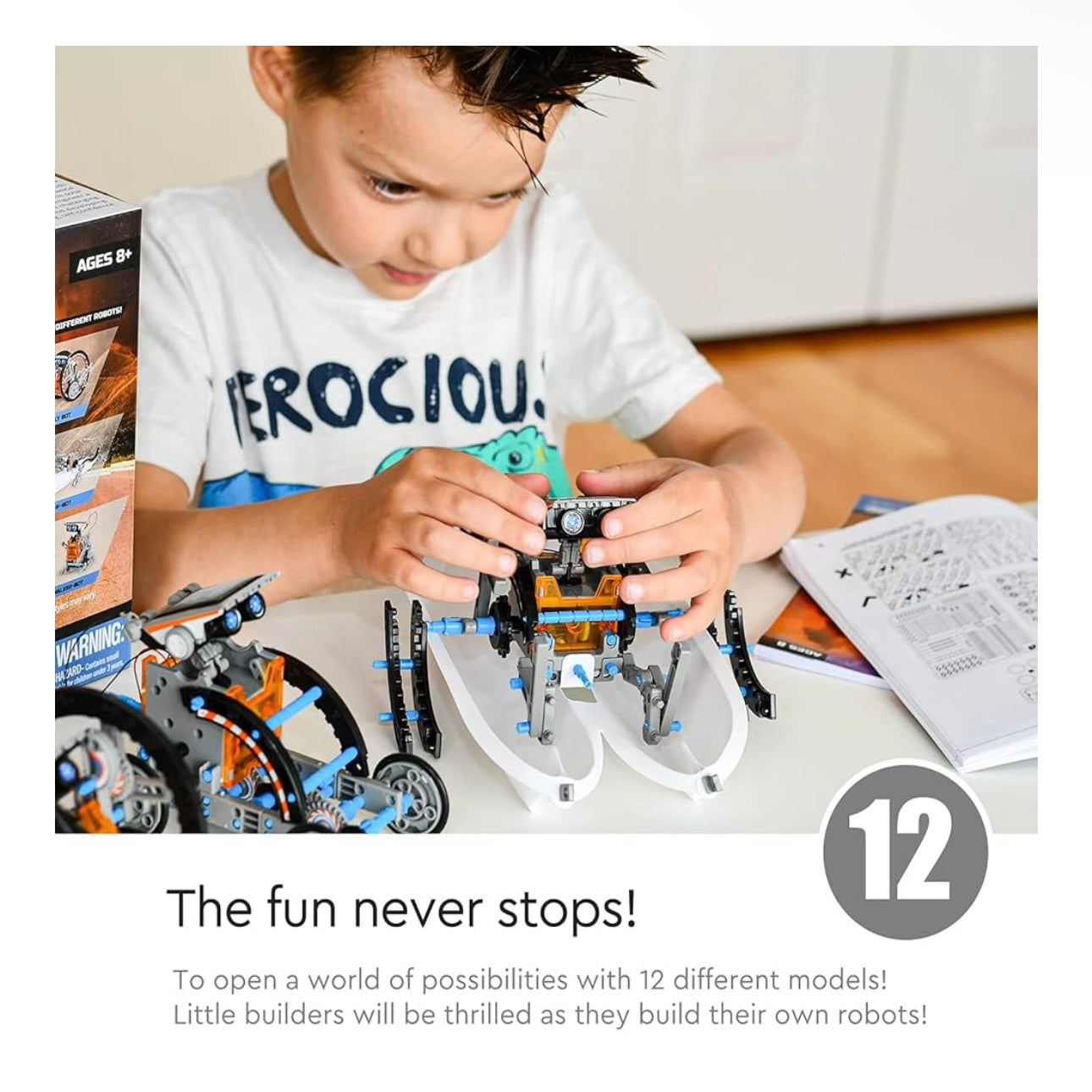 CIRO Solar Robot kit 12 in 1 Educational STEM Learning Science Building Toys for Kids Age 8-12