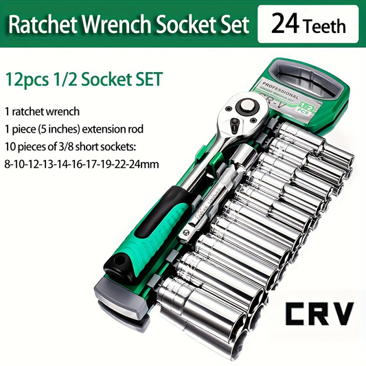 24 Teeth 12pcs 1/2 Socket SET NO.K100571