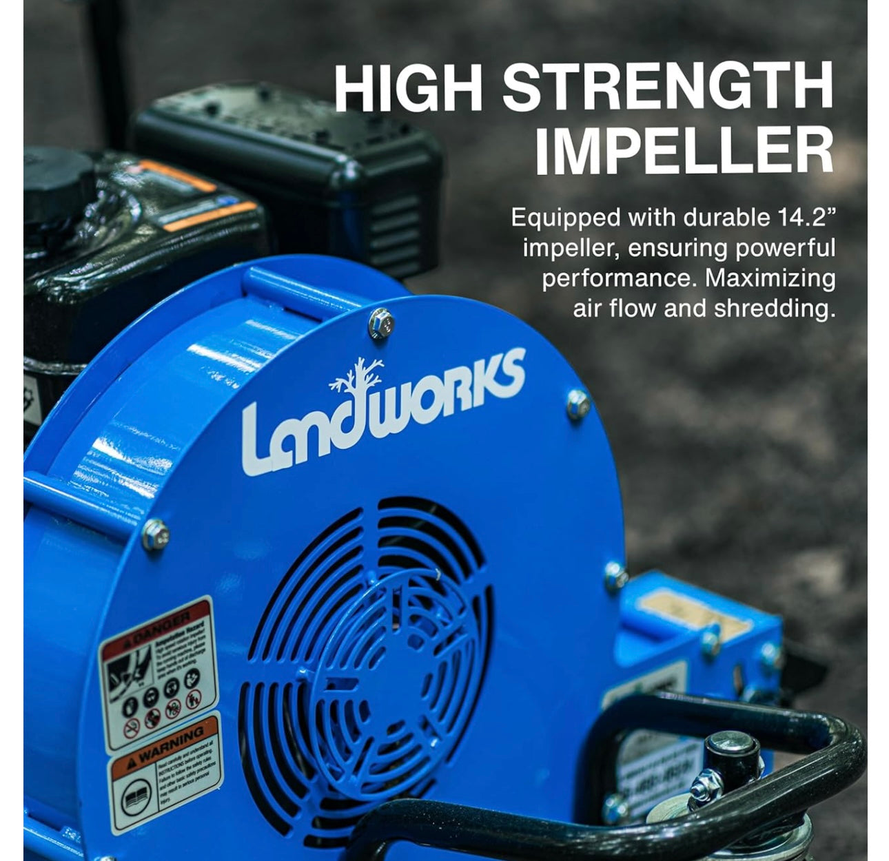 Landworks Leaf Blower Wheeled Walk Behind Jet Sweep Manual-Propelled Powerful 7HP 4 Stroke OHV Motor Output Wind Force of 150 MPH / 1270 CFM at 3600RPM