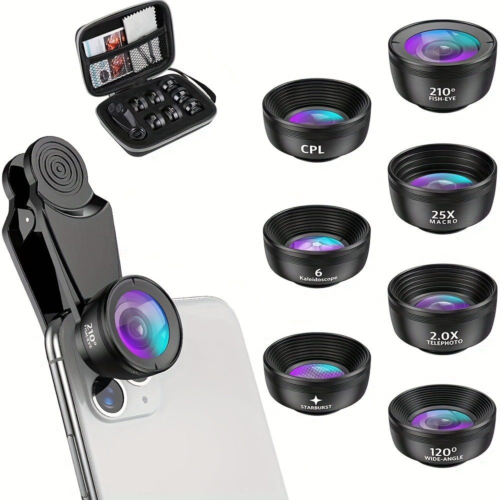 Phone Camera Lens Kit, 8 in 1 Cellphone Lens Kit for iPhone and Android NO.XNX1605
