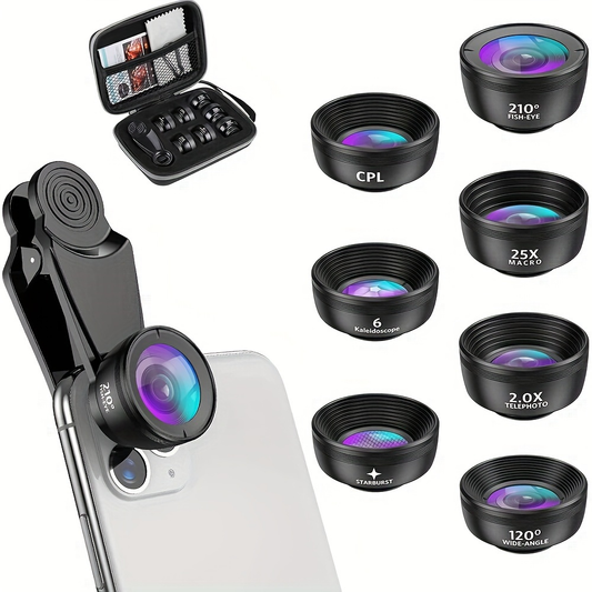 Phone Camera Lens Kit, 8 in 1 Cellphone Lens Kit for iPhone and Android NO.XNX1605