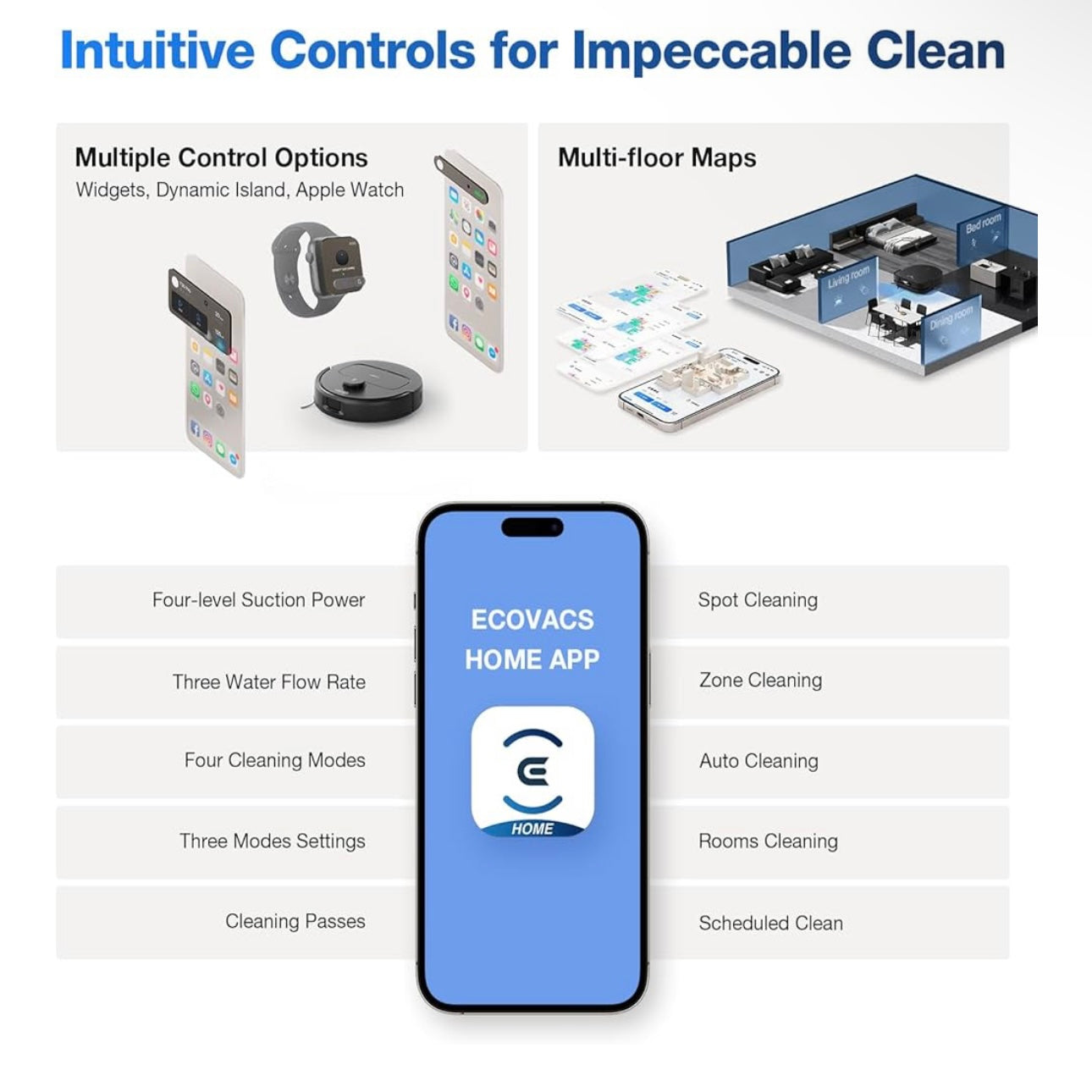 ECOVACS DEEBOT N30 PRO OMNI Robot Vacuum and Mop, 10000Pa Suction, TruEdge Adaptive Edge Mopping, ZeroTangle 2.0 Technology,140℉ Hot Water Mop Washing, Hot Air-Drying, Self-Emptying, Auto-lift Mopping