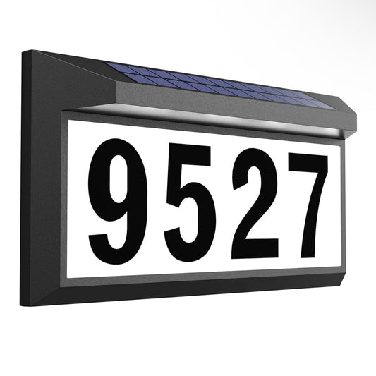 Solar Address Sign, Lighted Address Numbers Outdoor Waterproof, Illuminated LED Address Plaque, House Numbers for Outside
