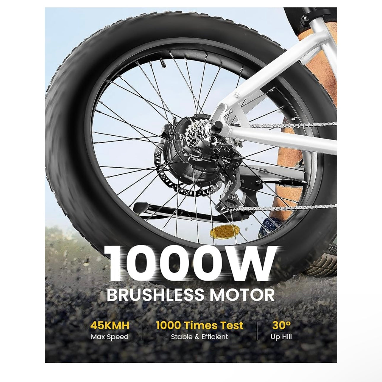 CYCROWN CycVerve Electric Bike, 26" x4.0 Fat Tire Step-Thru Ebike for Adults, 48V 15.6Ah Removable Battery, MAX 120KM PAS Range & 45KMH, 1000W Peak Motor Commuter Mountain Electric Bicycle, 7 Speed