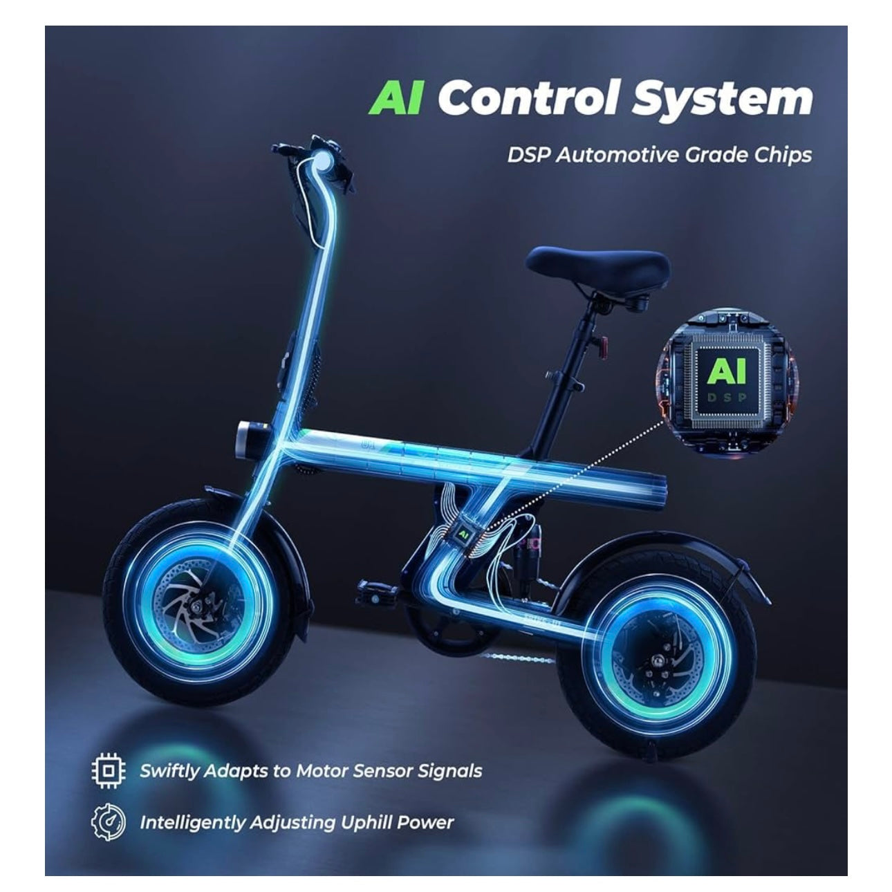 isinwheel U1 Commuter Adults Electric Bike (500W Motor/40KM/32KM/h Top Speed - UL 2849 & CFR1512 - Dual Disc Brakes - 7.8Ah Battery - Center Suspension )