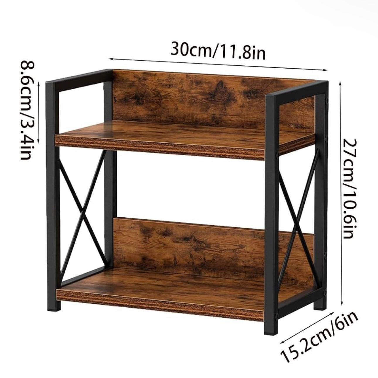 2 Tier Shelf Kitchen Counter Organizer Brown