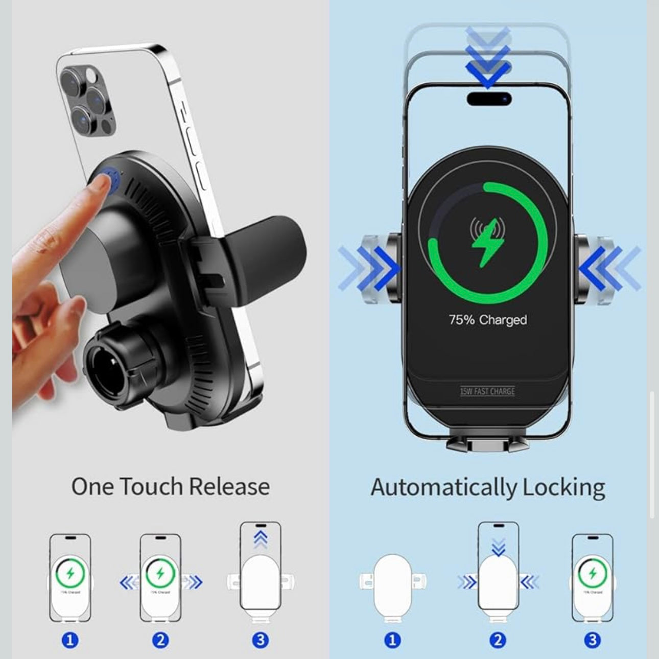 Car Phone Holder with Wireless Charger