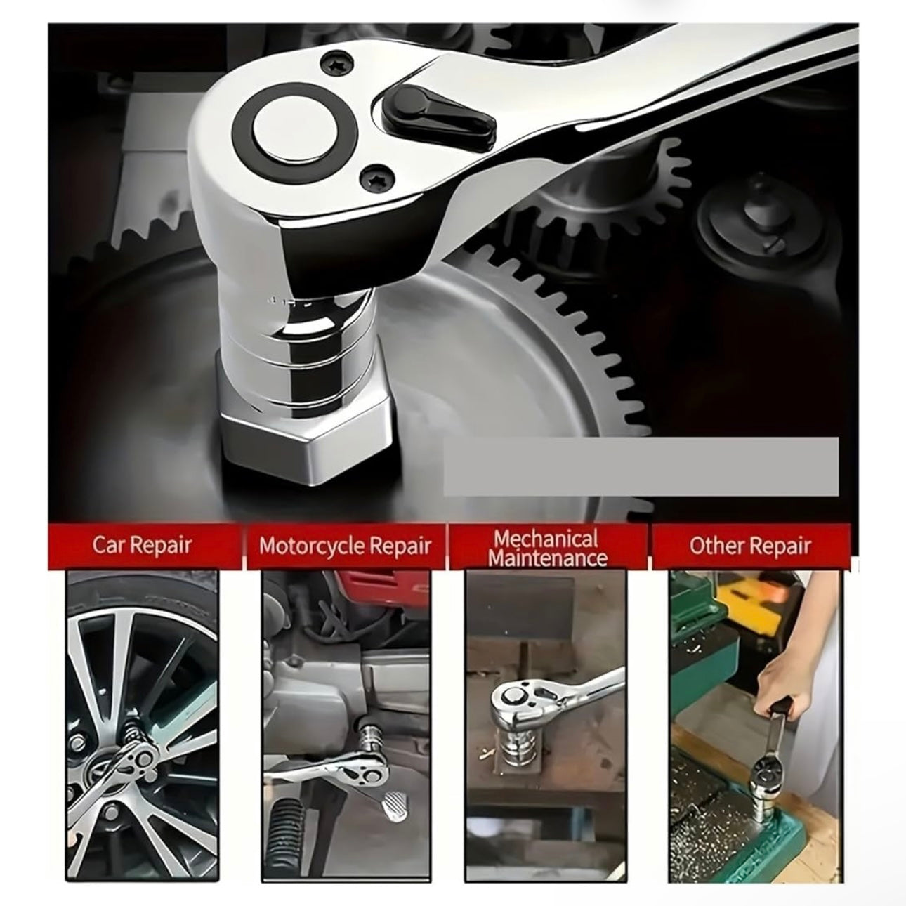 Hand Tools 32pcs Mechanics Tool Set 1/2 Drive Deep and Standard Sockets Ratchet Wrench Set Practical NO.HJD424