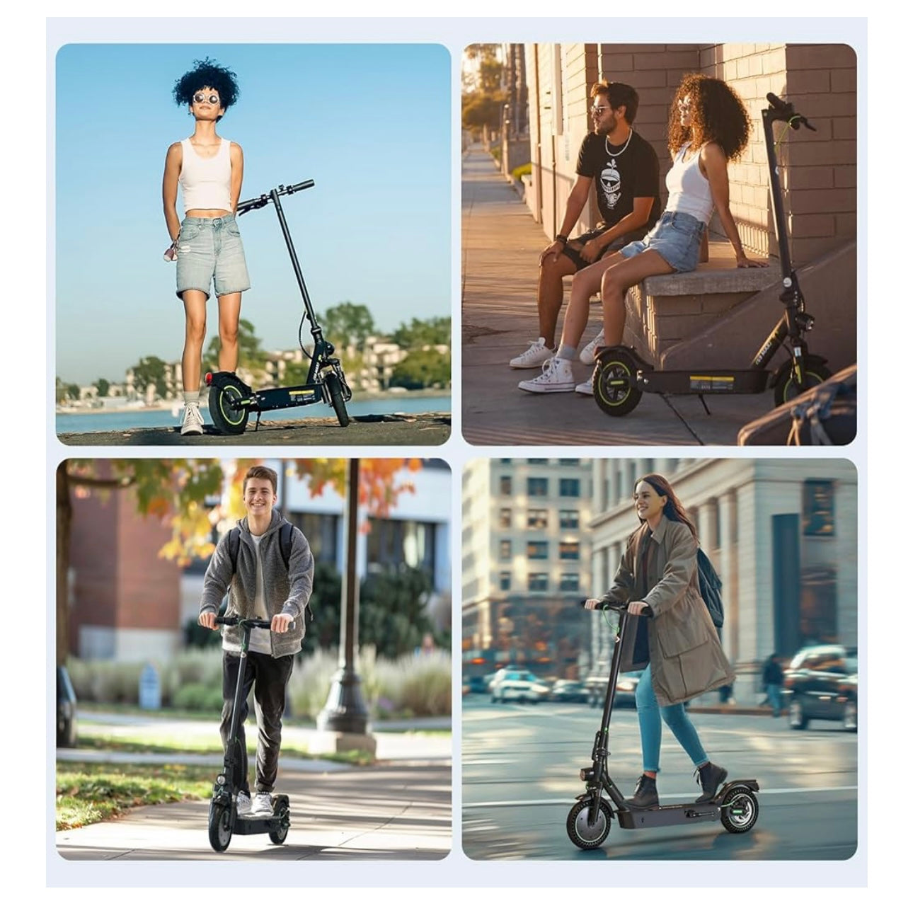 isinwheel Electric Scooter,800W Peak Motor Electric Scooter Adult, 30km/h 35km Max Range