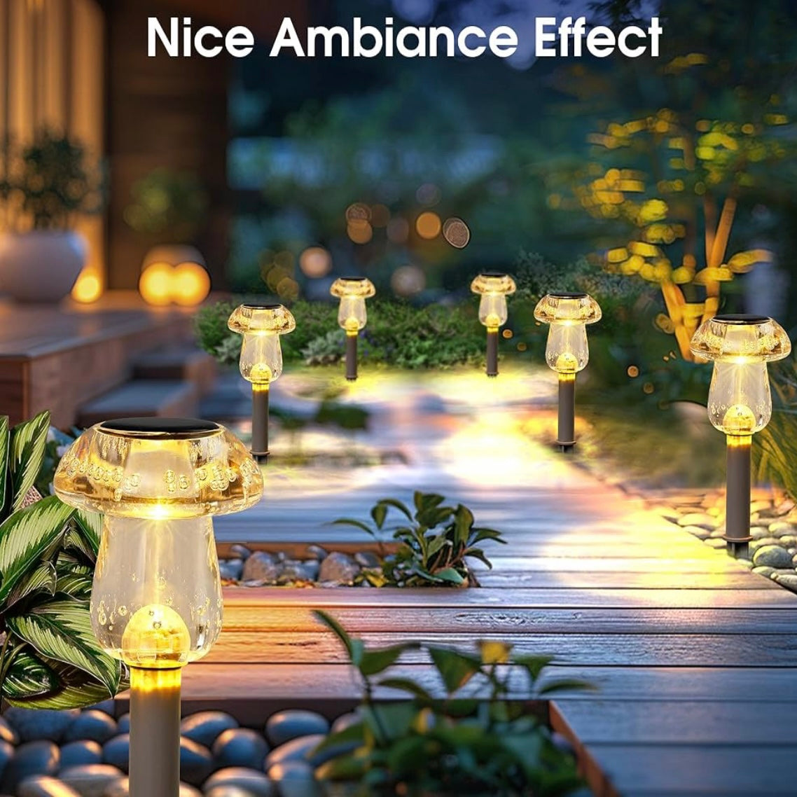 8 Pack Waterproof Solar Mushroom Lights