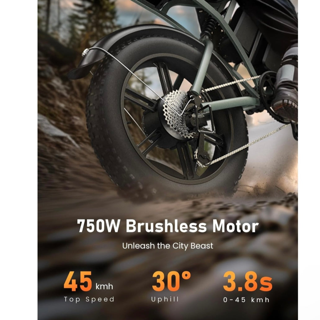 CYCROWN CycHunter Electric Bike for Adults (1000W Motor/ 190KM Range/ 45KM/H Top Speed/ 7 Speed Gearing/ Full Suspension/ Dual 48V 26Ah Batteries)