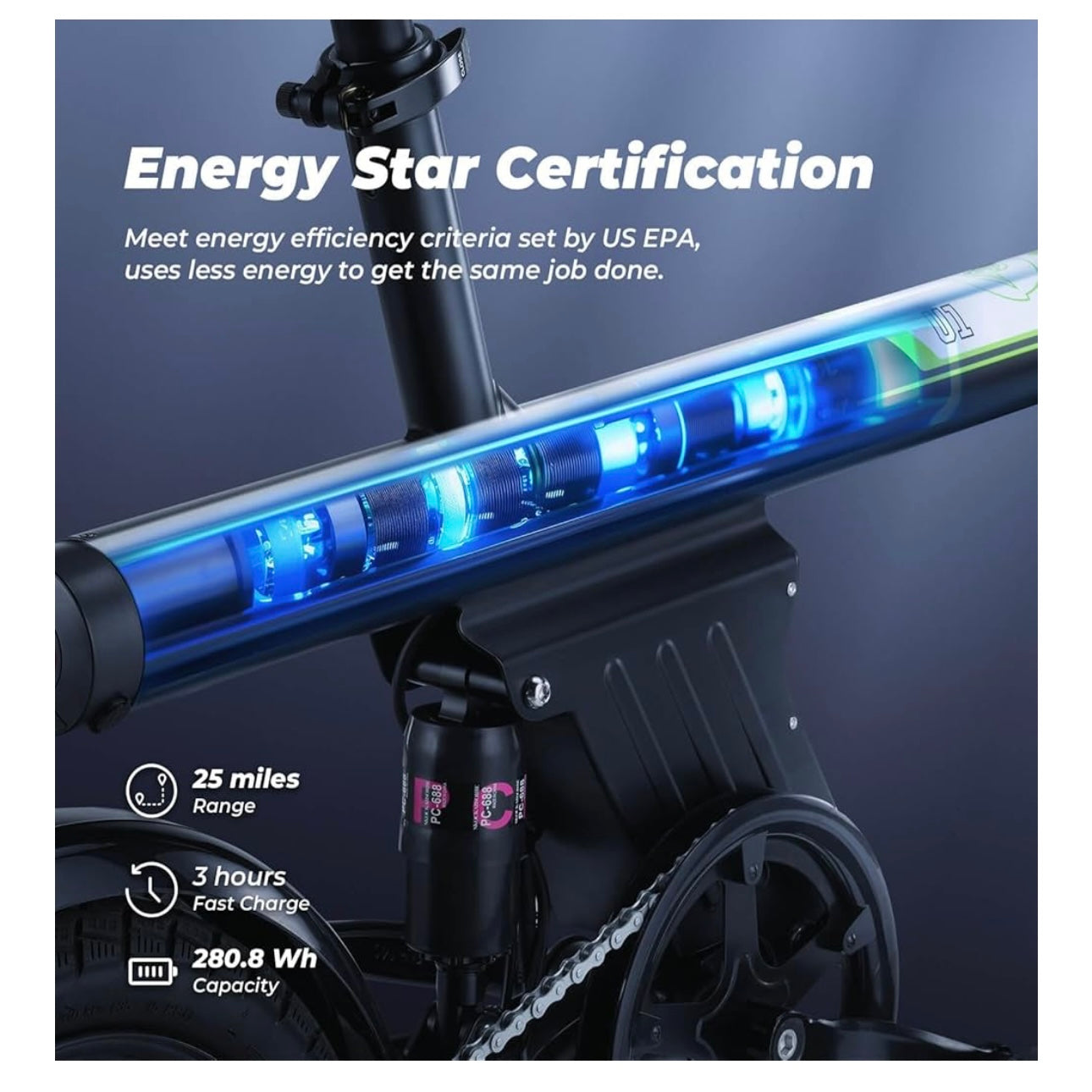 isinwheel U1 Commuter Adults Electric Bike (500W Motor/40KM/32KM/h Top Speed - UL 2849 & CFR1512 - Dual Disc Brakes - 7.8Ah Battery - Center Suspension )