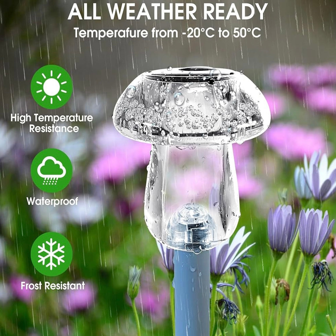8 Pack Waterproof Solar Mushroom Lights