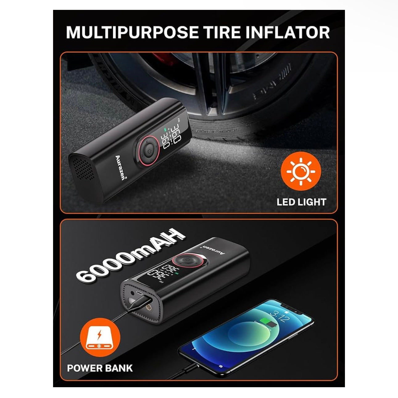 Tire Inflator Portable Air Compressor